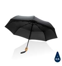 Автоматический зонт Impact из RPET AWARE&trade; с бамбуковой рукояткой, d94 см