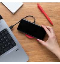 Док-станция для беспроводной зарядки Round, красная