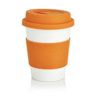 Стакан с крышкой PLA, 350 мл, оранжевый