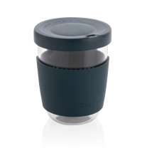 Стакан из боросиликатного стекла Ukiyo с силиконовой крышкой и держателем