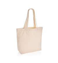 Сумка-шоппер Impact из переработанного неокрашенного канваса AWARE™ с карманом, 240 г/м²