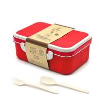 Ланчбокс (контейнер для еды) Inar из пшеничного волокна, красный