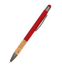 Ручка металлическая Сайрис софт-тач, красная