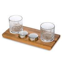 Набор для виски и коктейлей на подставке из дуба «Savour»
