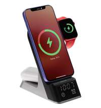 Зарядная станция c часами E-Store для смартфона, часов и наушников, черная