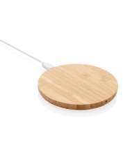 Круглая док-станция Bamboo FSC® для беспроводной зарядки, 5 Вт
