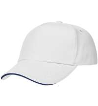 Бейсболка Classic, белая с темно-синим кантом