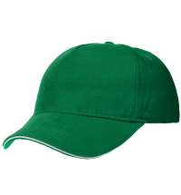 Бейсболка Classic, ярко-зеленая с белым кантом