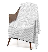 Плед Fringy, белый с черным