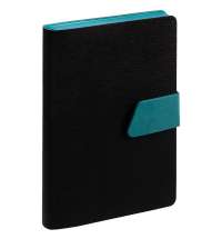 Ежедневник Strap, недатированный, черно-бирюзовый