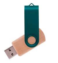 Флешка TWIST WOOD COLOR Светлое дерево с зеленым 4014.31.02.8ГБ