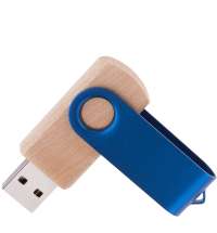 Флешка TWIST WOOD COLOR Светлое дерево с синим 4014.31.01.8ГБ
