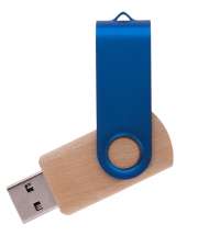 Флешка TWIST WOOD COLOR Светлое дерево с синим 4014.31.01.8ГБ