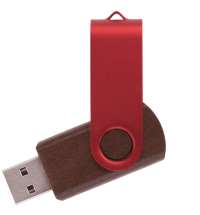 Флешка TWIST WOOD COLOR Темное дерево с красным 4014.32.03.4ГБ