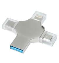 Флешка XENON 4в1 Серебристая 4444.06.64ГБ3.0