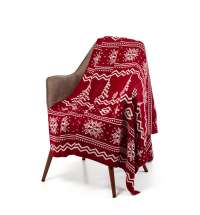 Плед Elnik, красным с молочно-белым