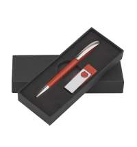 Набор ручка + флеш-карта 16Гб в футляре, красный