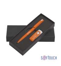 Набор ручка + флеш-карта 16 Гб в футляре, покрытие soft touch