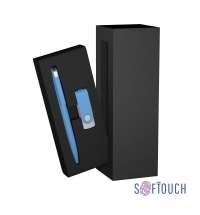 Набор ручка + флеш-карта 16 Гб в футляре, покрытие soft touch