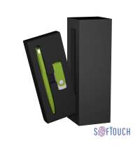 Набор ручка + флеш-карта 16 Гб в футляре, покрытие soft touch