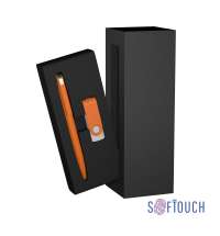 Набор ручка + флеш-карта 16 Гб в футляре, покрытие soft touch