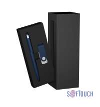 Набор ручка + флеш-карта 16 Гб в футляре, покрытие soft touch