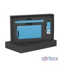 Набор ручка + флеш-карта 16Гб + зарядное устройство 4000 mAh в футляре покрытие soft touch