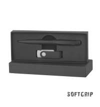 Набор ручка + флеш-карта 16 Гб в футляре, покрытие softgrip