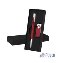 Набор ручка "Clas" + флеш-карта "Vostok" 16 Гб в футляре, покрытие soft touch