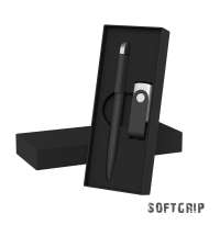 Набор ручка + флеш-карта 16 Гб в футляре,  покрытие softgrip