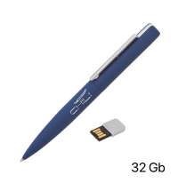 Ручка шариковая "Callisto" с флеш-картой 32Gb, покрытие soft touch