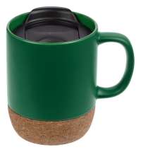 Кружка с пробковой подставкой Corky Walk, зеленая