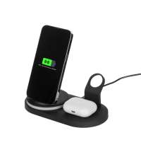 Складная зарядная станция с беспроводной зарядкой «Flashport», 15 Вт