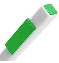 Ручка шариковая Swiper SQ, белая с зеленым