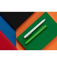 Ручка шариковая Swiper SQ, белая с зеленым