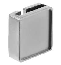 Квадратный шильдик на резинку Epoxi, матовый серебристый