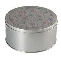 Коробка круглая, средняя, серебристая