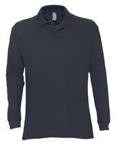 Рубашка поло мужская с длинным рукавом STAR 170, темно-синяя