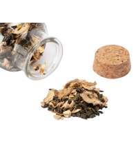 Чай зеленый, с соком имбиря и кусочками имбиря/апельсина