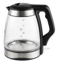 Электрический чайник Lumimore, стеклянный, серебристо-черный