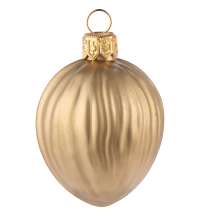 Елочная игрушка «Грецкий орех», матовое золото