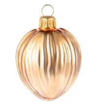 Елочная игрушка «Грецкий орех», золотистая