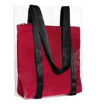 Шопер Clarity с красным органайзером, прозрачный