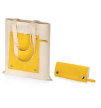 Складная хлопковая сумка для шопинга «Gross» с карманом, 180 г/м2