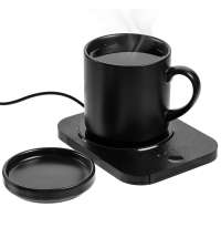 Кружка с подогревом и беспроводной зарядкой Dual Base Plus, черная