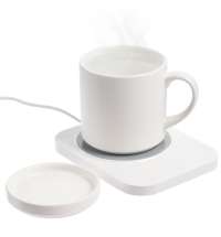 Кружка с подогревом и беспроводной зарядкой Dual Base Plus, белая