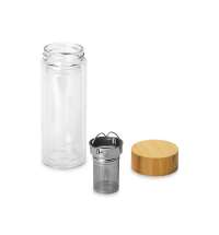 Стеклянный термос с ситечком «Badachu» в чехле