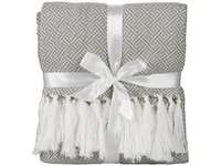 Плед акриловый с белой бахромой «Tassel»