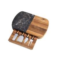 Набор для сыра в подарочной коробке из акации и мрамора «Date»