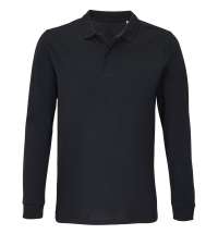 Рубашка поло унисекс с длинным рукавом Planet LSL, черная